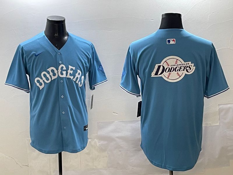 Men Los Angeles Dodgers Blank Light Blue Throwback Game 2025 Nike MLB Jersey style 33->los angeles dodgers->MLB Jersey